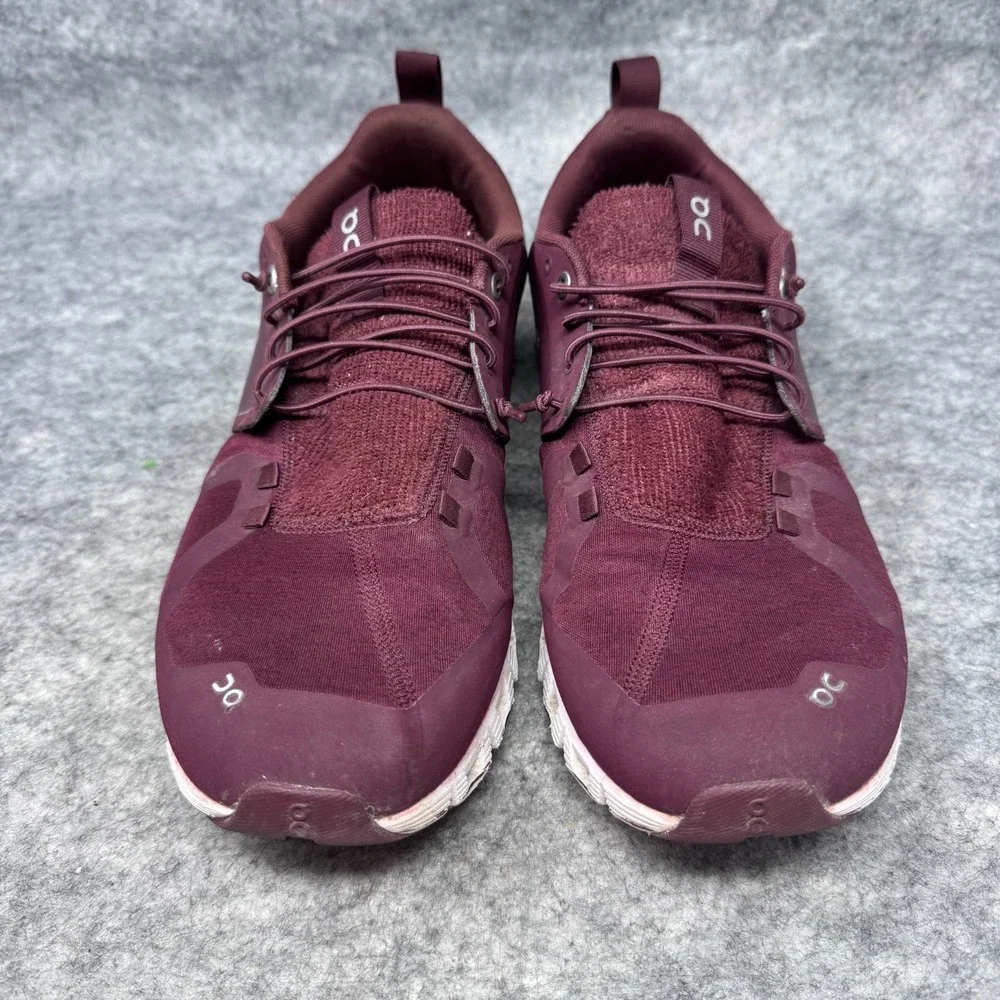 On Cloud Terry Running Shoes Sneakers Mens Size M 12 Burgundy Maroon Red